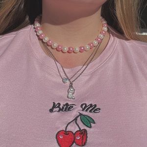 pastel pearl necklace